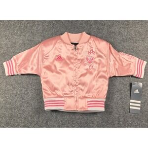 Adidas Boston College Eagles Pink Satin Bomber Jacket NWT 3/6 Months RQ419VF